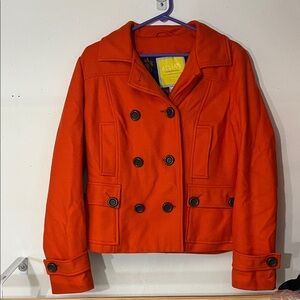 dELiA*s Women's Bold Orange Pea Coat